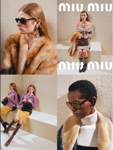 Miu Miu four-panel campaign collage used as a research reference