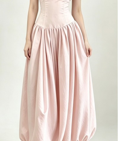 Pink pleated skirt detail concept