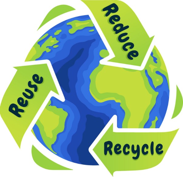 Reduce, reuse and recycle reference illustration